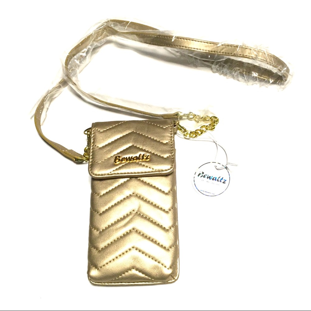 New NWT Bewaltz Rose Gold Mini Crossbody Purse Bag Phone Wallet Accessories